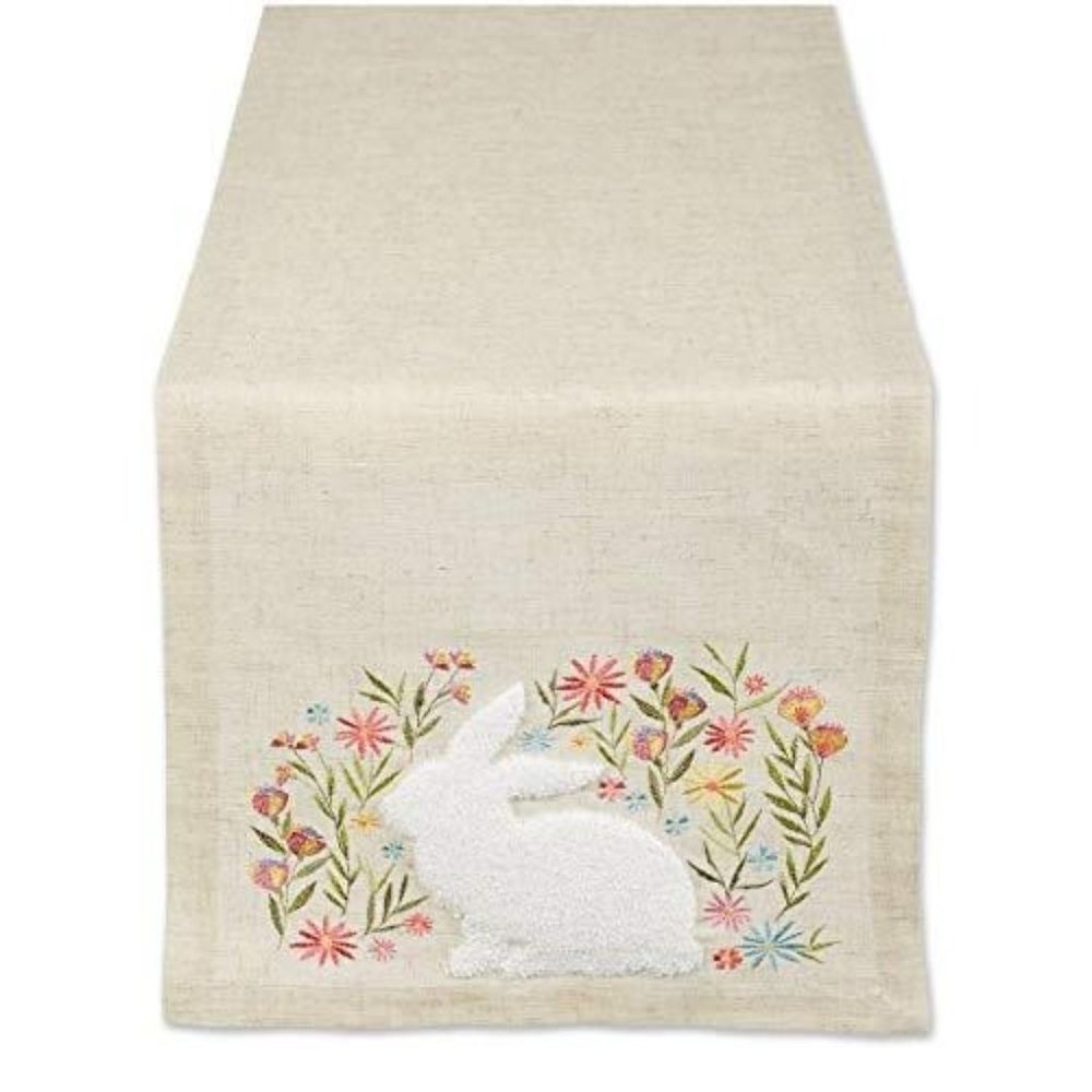 Easter Spring Embroidered Table Runner 14 X 70 New Bunny Only 2 Available